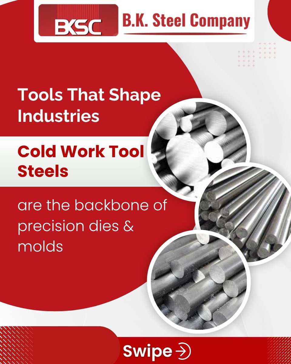 bksteel_company's tweet image. Precision. Performance. Reliability.
Cold Work Tool Steels engineered for excellence.

📞 0161-2531875, 2533379, 4642001, 4652001
📧 bksteelcompany.com
📍 13-A, Industrial Estate, Link Road, Ludhiana-141003, Punjab, India

#ColdWorkToolSteel #BKSteelCompany