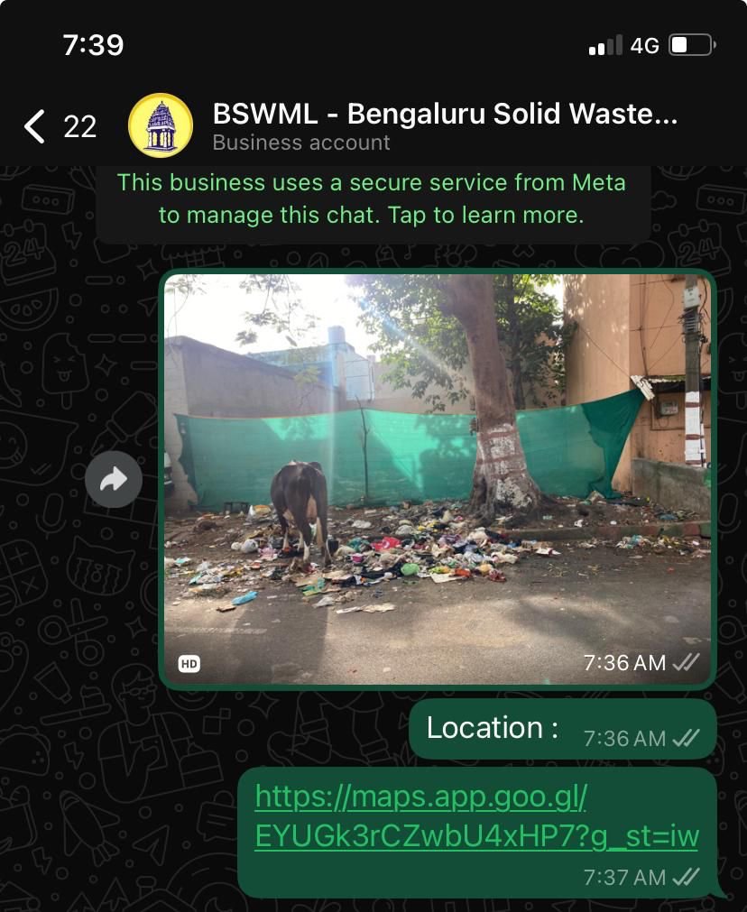 I am trying out the BSWML WhatsApp number to report dumped garbage  in #Bengaluru Registered 3 complaints, but all the complaint numbers are the same. Please give it a try. The number is +9194481 97197.  #SwachhBharat