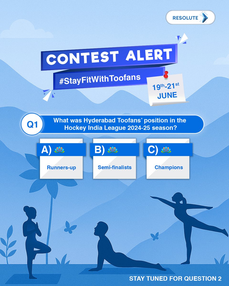 #1stquestion of #StayFitWithToofans #contest is here.
Answer the question, follow the rules, and stand a chance to win big!

Rules of the contest-

1. Follow Resolute Corp on all social media platforms. (Twitter - <a href="/resolute/">Nicole Rodriguez</a>corp, Instagram -@resolute.corp, and Facebook -