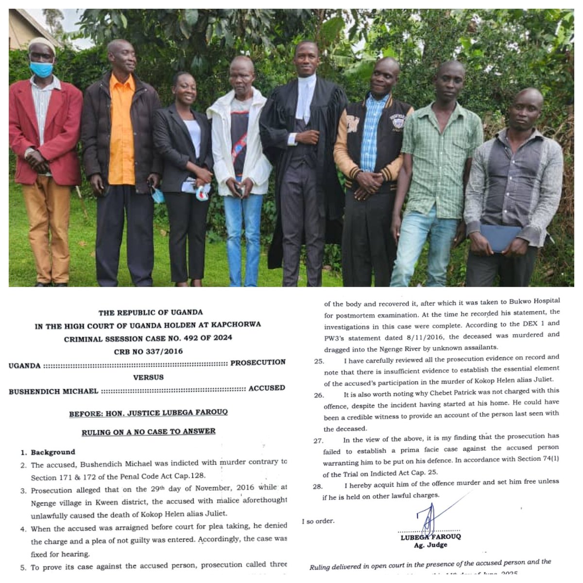 MEMBERS' NOTICE- FINAL CALL JINJA
#EasternBarPrisonsEngagement 
#PrisonReform
#OverhaulCriminalJusticeSystem

WHY #JINJA PRISON IS PRIORITY?

1. You remember Bushendich Michael (inset - 4th from left in white jacket), inmate from Mbale Prison <a href="/UgandaPrisons/">Uganda Prisons Service</a> who had spent 10 yrs