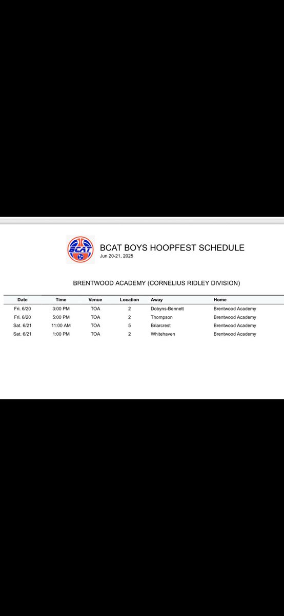 Jacob_Nixon13's tweet photo. BCAT schedule for this weekend at TOA https://t.co/8kqpQlyKPp