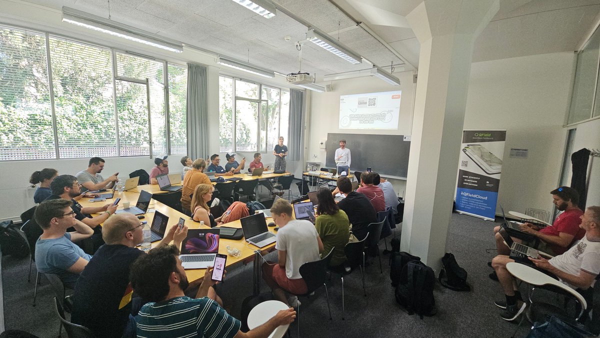 OPENGISch's tweet image. Great day at the #QGISch User Meeting 2025 in Bern! 💚
We shared updates on #QGIS4, #QField, AI in QGIS, #TEKSI, & more.
25+ joined our multilingual QField workshop!
Also proud partners in the QGIS Security Project 🛡️
#OpenSourceGIS #ModelBaker
