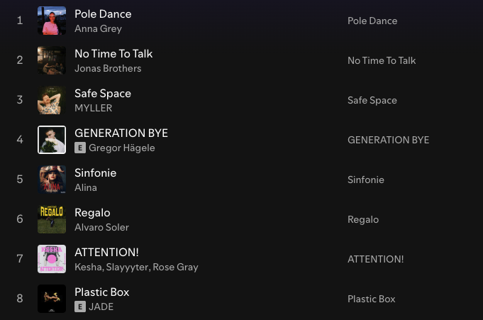 #NewMusicFriday 
Meine Picks für eine Mischung auf süß