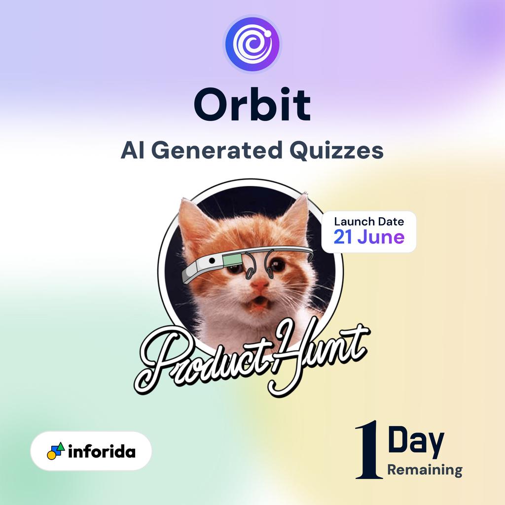 inforida_tech's tweet image. 🚀 Just 1 day to go!
Get ready to experience the smartest way to teach, learn, and create.
The future of education arrives tomorrow. #OrbitAI #OneDayToGo #LearningMadeSmart