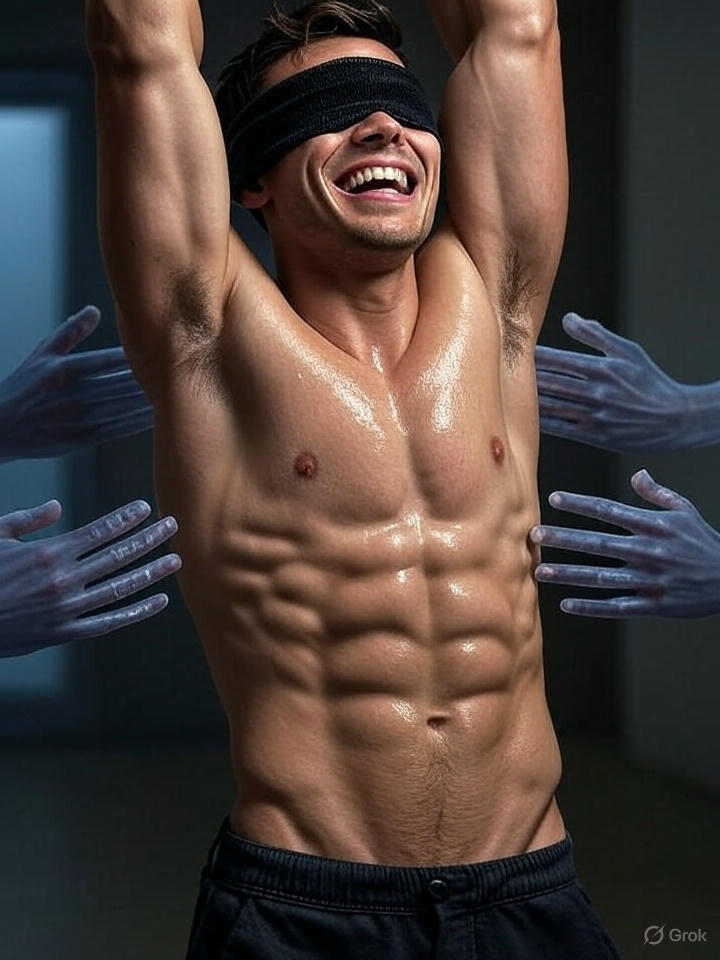 SweatCommander's tweet image. Hot young studs beware! They say Room 546E is haunted.

Many men wake to find themselves bound and blindfolded as disembodied fingers ruthlessly tickle them until daybreak.

#gayai #workoutkink #sexyboy #absboy #gayart #bdsm #kink #fetish #hotboy #tickled #tickling #gaytickling