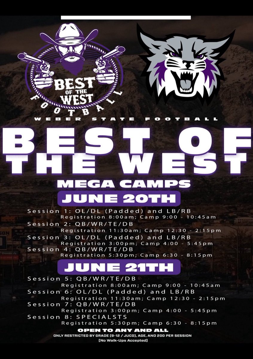 Noah Fiefia (@noahfiefia33) on Twitter photo Can’t wait for the Weber camp tomorrow! Session 1!
<a href="/weberstatefb/">Weber State Football</a> <a href="/CoachConley66/">Robert Conley</a> <a href="/BroncoSportsFB/">Boise State Football</a> <a href="/CoachBroncoM/">Bronco Mendenhall</a> <a href="/CoachKG10/">Coach Kirk Garner</a> <a href="/USUFootball/">USU Football</a> <a href="/unga45/">Harvey Unga</a> <a href="/BYU_CoachJustin/">Coach Justin Anderson</a> <a href="/kalanifsitake/">Kalani F Sitake</a> <a href="/CoachAtuaia/">Mark Atuaia</a> <a href="/Utah_Football/">Utah Football</a> <a href="/SUUFB_/">Southern Utah Football</a> <a href="/UtahTech_Fball/">Utah Tech Football</a> <a href="/CoachClarkJ/">Jamison Clark</a> <a href="/DGS_4ya/">Darrius G. Smith</a> <a href="/coachfrankmaile/">Frank Maile</a> <a href="/CoachMondt/">Coach Joshua Mondt🏴☠️</a> Can’t wait for the Weber camp tomorrow! Session 1!
<a href="/weberstatefb/">Weber State Football</a> <a href="/CoachConley66/">Robert Conley</a> <a href="/BroncoSportsFB/">Boise State Football</a> <a href="/CoachBroncoM/">Bronco Mendenhall</a> <a href="/CoachKG10/">Coach Kirk Garner</a> <a href="/USUFootball/">USU Football</a> <a href="/unga45/">Harvey Unga</a> <a href="/BYU_CoachJustin/">Coach Justin Anderson</a> <a href="/kalanifsitake/">Kalani F Sitake</a> <a href="/CoachAtuaia/">Mark Atuaia</a> <a href="/Utah_Football/">Utah Football</a> <a href="/SUUFB_/">Southern Utah Football</a> <a href="/UtahTech_Fball/">Utah Tech Football</a> <a href="/CoachClarkJ/">Jamison Clark</a> <a href="/DGS_4ya/">Darrius G. Smith</a> <a href="/coachfrankmaile/">Frank Maile</a> <a href="/CoachMondt/">Coach Joshua Mondt🏴☠️</a>