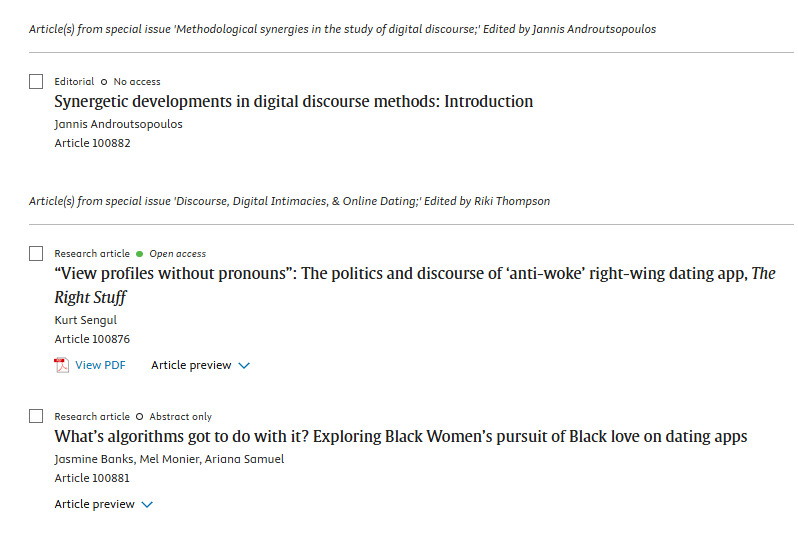 dcmjournal's tweet photo. 🚨New issue published!🚨
Here is the latest research on #MediatedDiscourse.
1⃣ C. Huang & H. Wang on metaphors in Chinese nationalist discourse
2⃣ S. Van der Meij & @JanaDcl on infertility discourse on Instagram
3⃣ @EberhardtMaeve on messages on abortion on Instagram https://t.co/Y9KXJ9mfFy