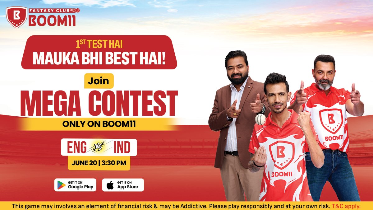 official_boom11's tweet image. The pitch is set, are you? 🏏

Time to show your fantasy skills on Boom11!

ENG vs IND | June 20 | 3:30 PM

#indiatourofengland #engvsind #joinmegacontest #megawinnings #boom11