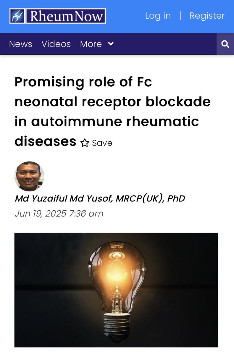 Md Yuzaiful Md Yusof (@yuz6yusof) on Twitter photo #EULAR2025 Please find my blog on some data presented on the effectiveness and safety of Fc Neonatal Receptor (FcRn) inhibitors in #Sjogren and #myositis <a href="/RheumNow/">Dr. John Cush</a>
rheumnow.com/news/promising… #EULAR2025 Please find my blog on some data presented on the effectiveness and safety of Fc Neonatal Receptor (FcRn) inhibitors in #Sjogren and #myositis <a href="/RheumNow/">Dr. John Cush</a>
rheumnow.com/news/promising…