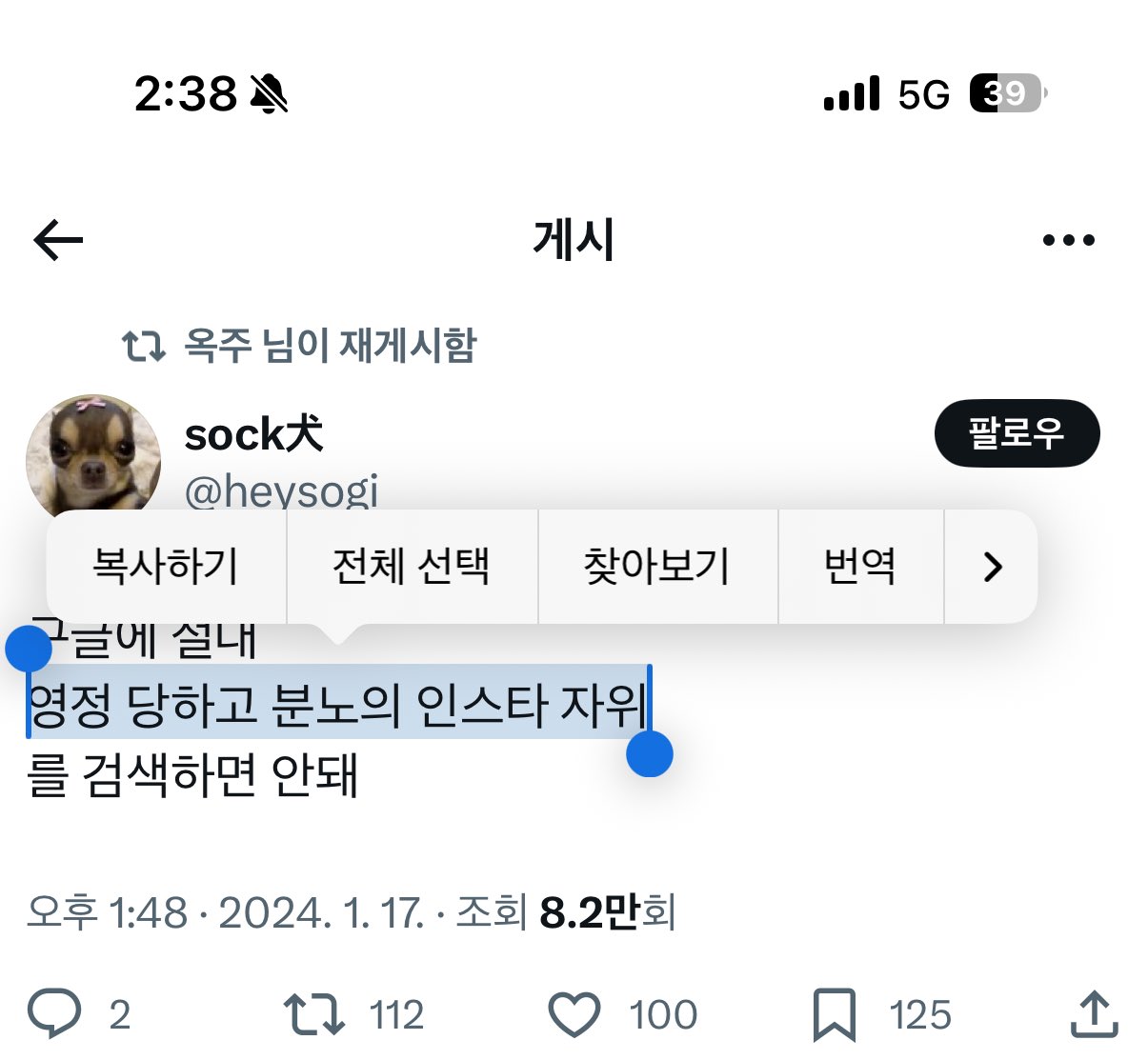 이승석 on X: 내사인은 호기심 t.cou6X6gwuMJL  X