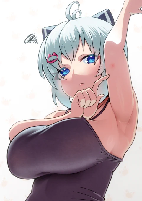 蟹に刺されたらしいシロちゃん そうか、もうそんな季節かァ #SiroArt #電脳少女シロ