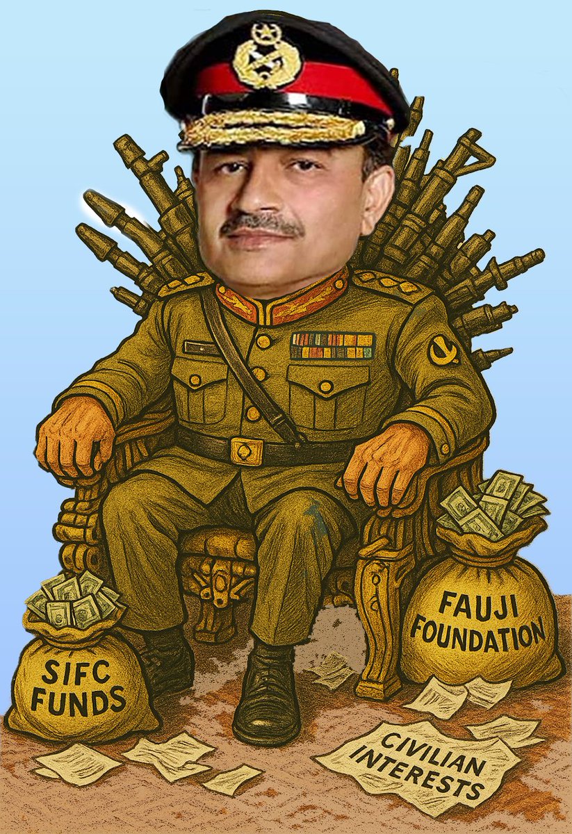 AsareUmar's tweet photo. جون 2023 میں قائم شدہ SIFC کا مقصد غ ملکی سرمایہ کاری تھا، مگر اس کا زور فوجی شعبوں جیسے انفراسٹرکچر اور دفاعی پیداوار پر ہے—جو شفافیت اور مساوات پر سوال اٹھاتا ہے۔
#SIFCisFail #فوجی_معیشت #شفافیت_کہاں #CivMilImbalance #FDIکاڈھونگ #PakistanEconomy #فوجی_قبضہ #SarmayaYaSarbaraah https://t.co/CO7zkeOXXg