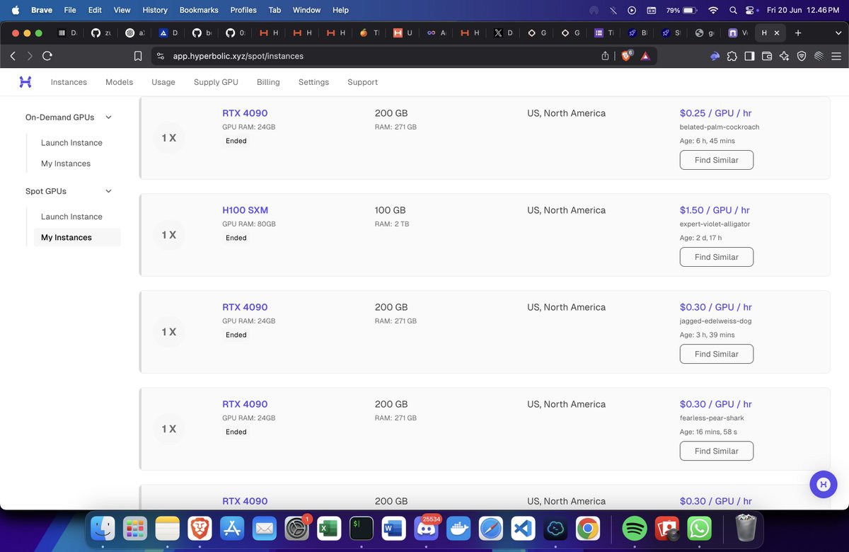 4090s on Hyperbolic are like peanuts to me 🥜
I spin them up, run zkML, and shut them down like it’s nothing. Stage 2.5 @succinctlabs? Easy. GPU infra so accessible it feels illegal. <a href="/0xCRASHOUT/">crashout</a>