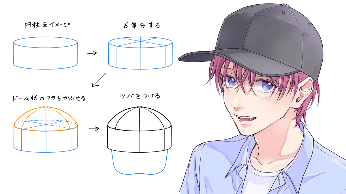 帽子の描き方🧢

clipstudio.net/oekaki/archive…

帽子は構造を掴めば簡単！キャップ・ハット・軍帽を例にメイキング形式で解説✨

自然に見せるコツは、髪ではなく頭の形に沿ってアタリを取ること🖌️

夏にぴったりな麦わら帽子が簡単に描ける便利なブラシも紹介します🌞

#描きナビ #イラスト講座
