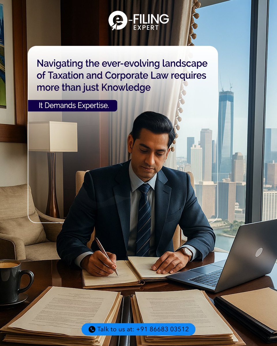 efilingexpert's tweet photo. From direct taxes to complex business setups, our team is dedicated to providing unparalleled accuracy and strategic guidance. @efilingexpert brings years of experience and a team of seasoned professionals to your corner. 
#TrustedExperts #FinancialAdvisory #LegalCompliance https://t.co/BQInQWGW8Q