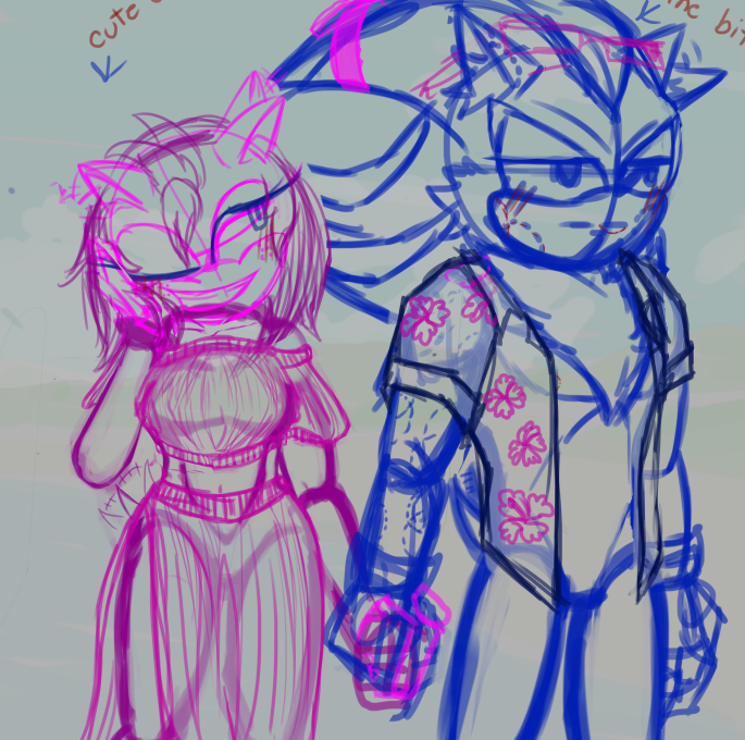 summmer is coming 
#ShadowTheHedgehog #shadamy #amyrose #WIP