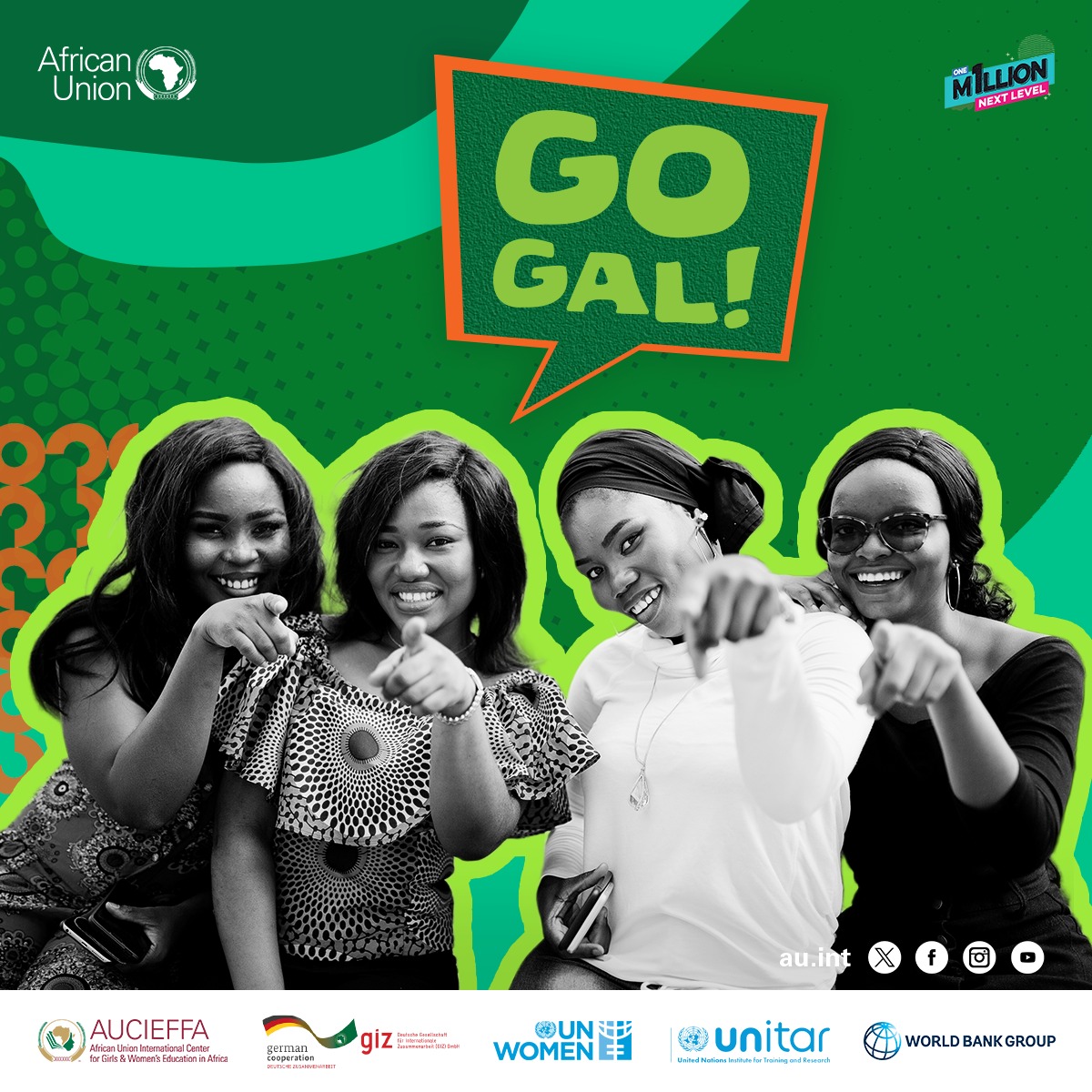 Are you a young woman innovator aged between 15-25?👩‍💻

Join the AU Go Gal! Innovation Initiative and be at the forefront of Africa's technological, social, &amp; economic progress!

To learn more &amp; apply, visit ⤵️
EN: shorturl.at/FiCB9
FR: shorturl.at/FJYcs

#GirlsInSTEM