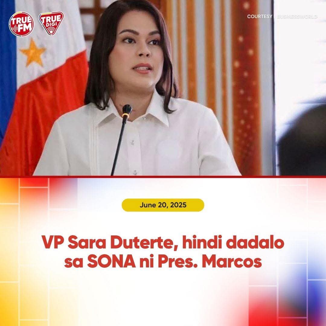 Vp Sara hindi dadalo sa Sona ni PBBM!