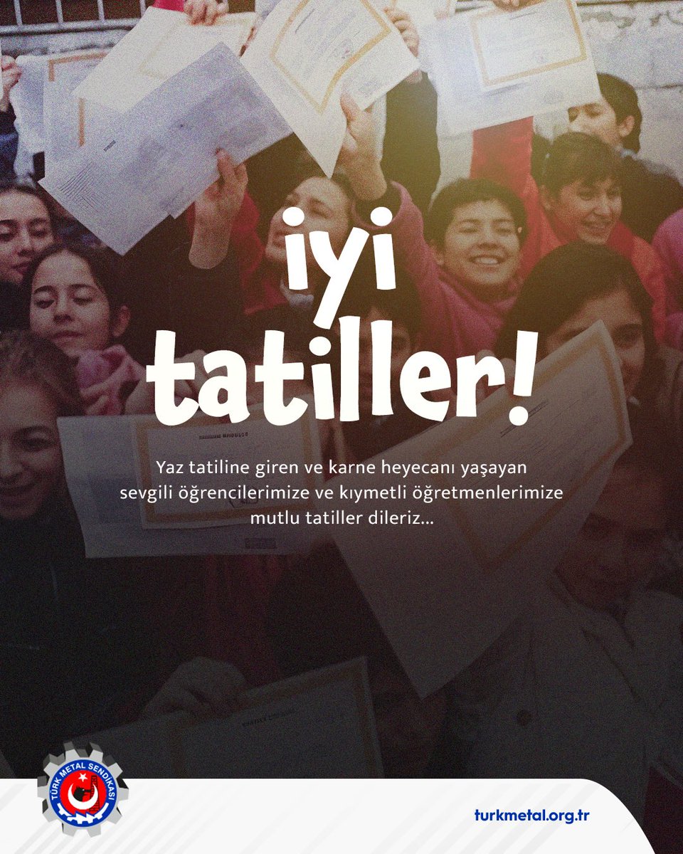 Bir eğitim-öğretim yılını daha geride bıraktık. Karne heyecanı yaşayan, geleceğimizin teminatı öğrenci kardeşlerimiz ve tüm eğitim camiasına iyi tatiller dileriz.