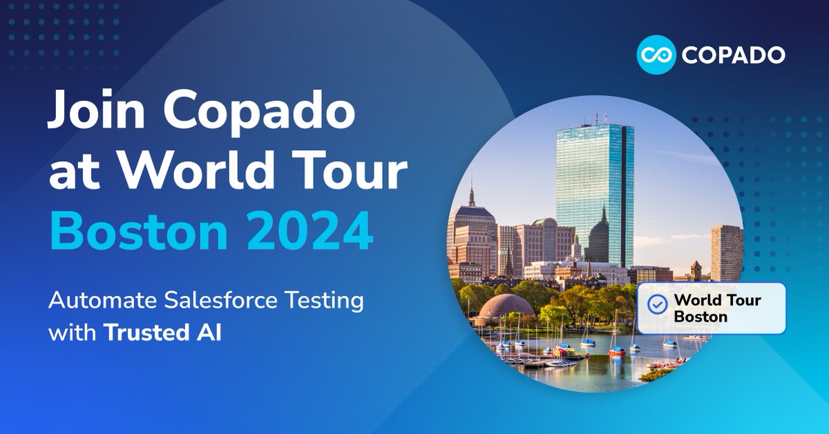What happens when DevOps meets real-world impact?

Find out at World Tour Boston, less than one week away!
Live demos, real stories, and AI built for life sciences speed.

Stop by the Copado booth and see what’s next.
ow.ly/7KL050WbSvg

#Copado #AgentforceTour #AI #DevOps