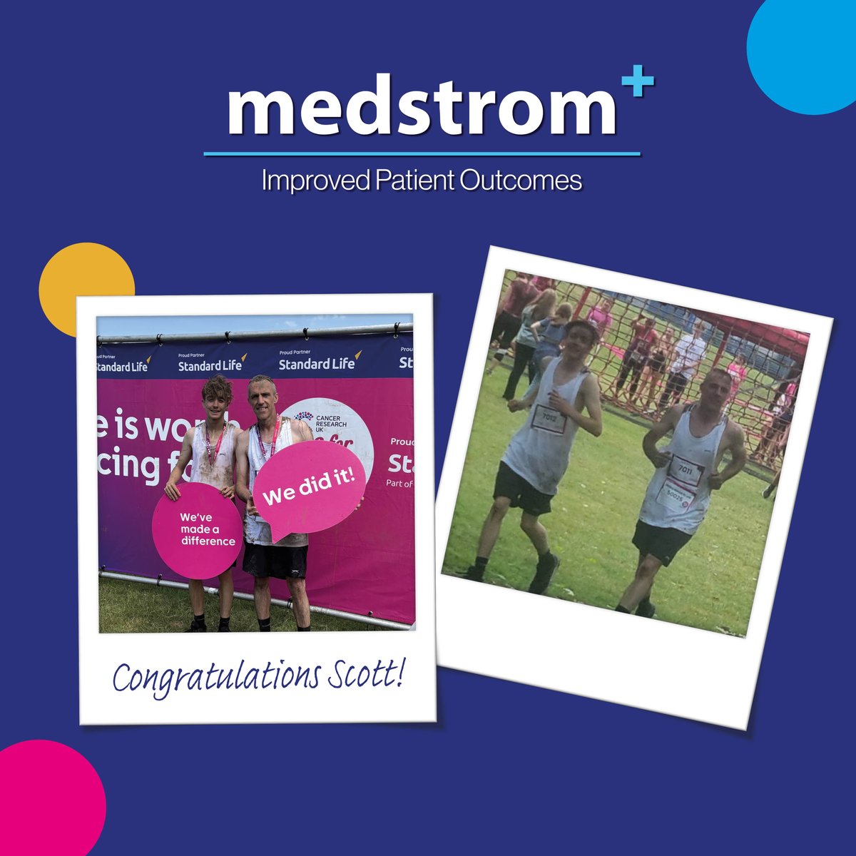 We’re so proud of Scott, Service Technician from Medstrom, for taking on Race for Life Pretty Muddy in support of Cancer Research UK💖

His efforts reflect our #Medstromvalues of commitment &amp; making a real difference - both in and outside the workplace!