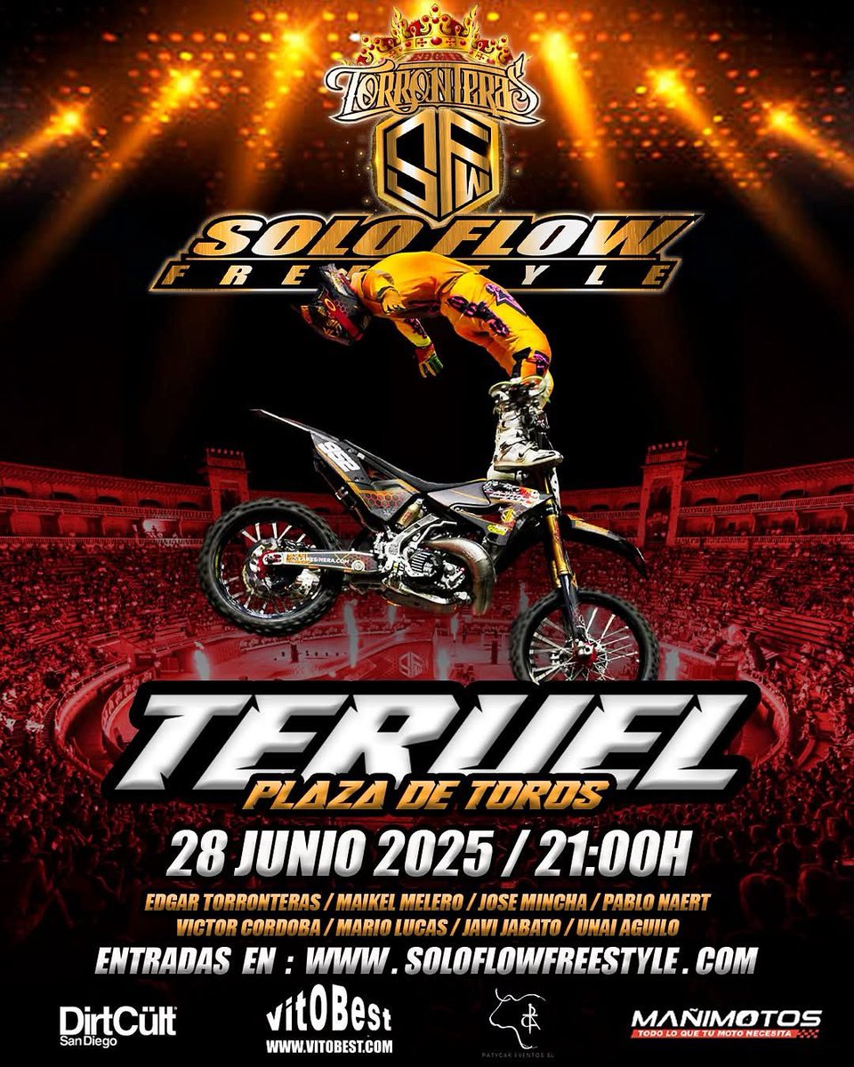 💥 Recomendado por <a href="/mdtradio/">MDT RADIO</a> Teruel 95.2 Fm
⏭️ Sábado 28 Jun 🏍 Solo Flow Freestyle
📍 Plaza de Toros 👉 Teruel
▶️ soloflowfreestyle.com