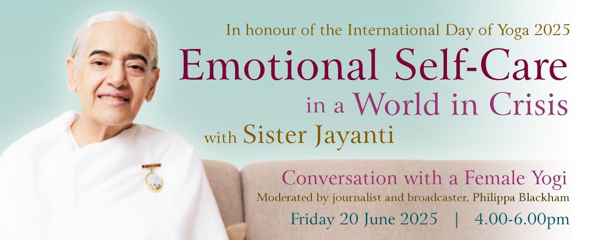 Join us and be inspired by the wisdom of one of today's clearest and most inspiring meditation teachers.

sisterjayanti.org

Broadcasting live from 3.30pm until 5:30 pm (CEST)
 
Zoom link :
brahmakumaris-uk.zoom.us/j/95232144642?…
ID: 952 3214 4642
Passcode: 056332