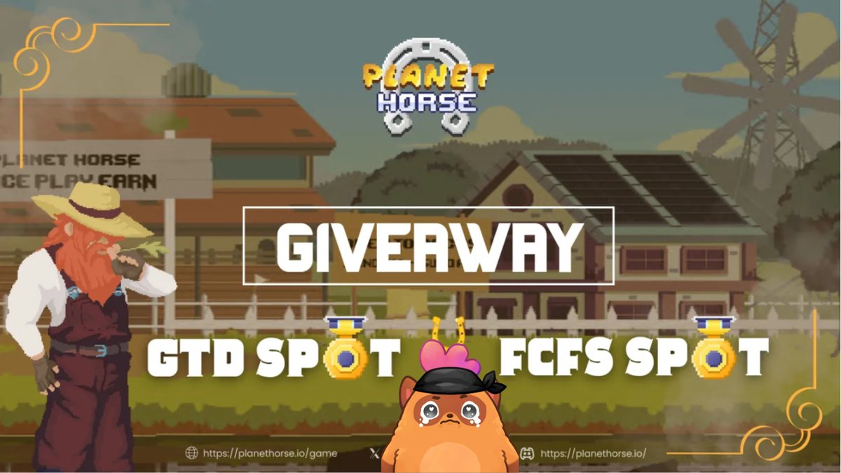 antoo.ron 🦛 (@antoo_ron) on Twitter photo 🐴Planet Horse GTD & FCFS Giveaway!🐴
🏇Win 3 GTD & 5 FCFS by joining:
⚡️Follow <a href="/antoo_ron/">antoo.ron ✨</a> & <a href="/PlanetHorseGame/">Planet Horse</a>
⚡️Like + RT + Comment your address (NO RNS)
⚡️Tag 3 friends 🫂
⚡️Join Discord: discord.gg/planethorse
⏰Winners in 48hs... 🐴Planet Horse GTD & FCFS Giveaway!🐴
🏇Win 3 GTD & 5 FCFS by joining:
⚡️Follow <a href="/antoo_ron/">antoo.ron ✨</a> & <a href="/PlanetHorseGame/">Planet Horse</a>
⚡️Like + RT + Comment your address (NO RNS)
⚡️Tag 3 friends 🫂
⚡️Join Discord: discord.gg/planethorse
⏰Winners in 48hs...