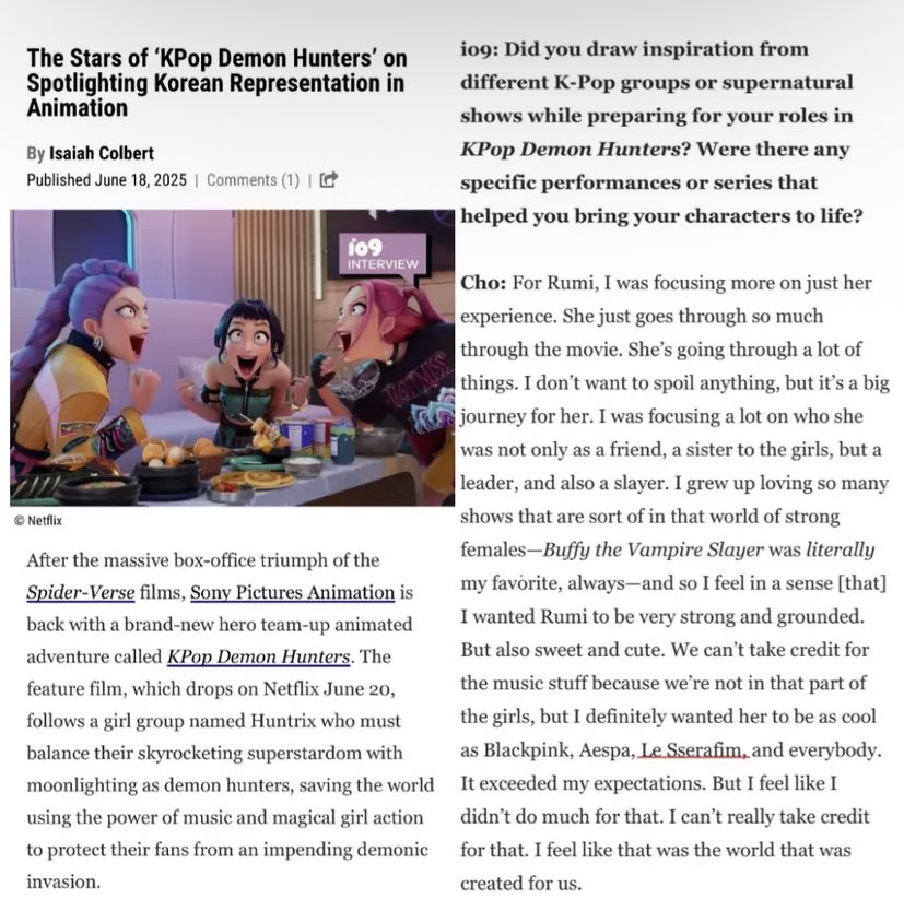 Sserafimers's tweet image. Rumi, the strong yet charming and adorable character in Netflix’s animated film K-Pop Demon Hunters, was inspired by K-pop groups, including LE SSERAFIM!

#LE_SSERAFIM #르세라핌