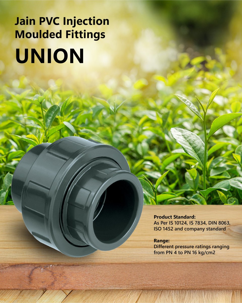 The Jain PVC Union Fitting – built to connect, designed to last!
✔️ Hassle-free maintenance
✔️ Strong, leak-proof connection
✔️ Easy assembly, solid reliability 💪

#JainPipes #PVCUnion #StrongConnections #SmartPlumbing #LeakProofLife #BuiltToLast #PipeItRight