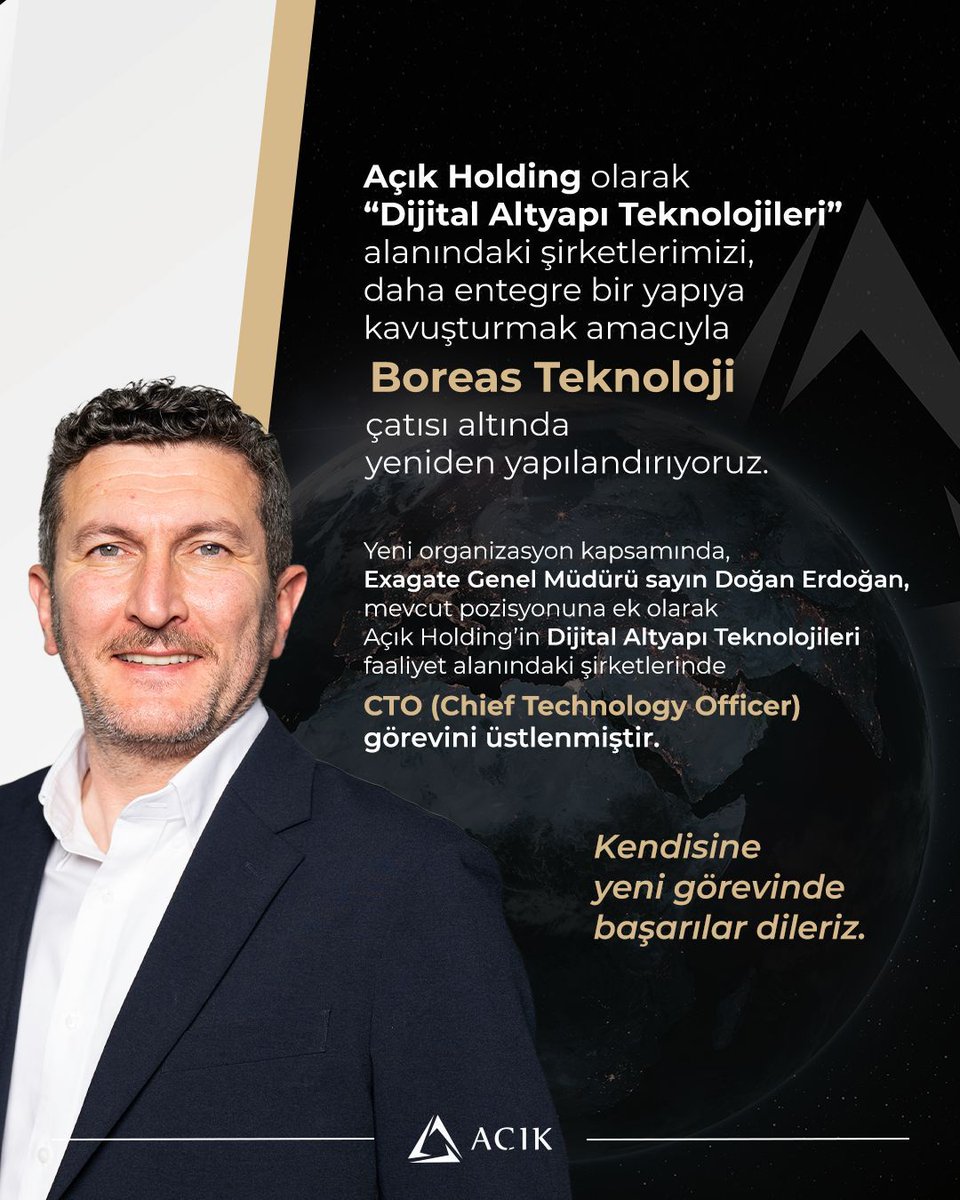 Açık Holding olarak "Dijital Altyapı Teknolojileri" alanındaki şirketlerimizi, daha entegre bir yapıya kavuşturmak amacıyla Boreas Teknoloji çatısı altında yeniden yapılandırıyoruz.