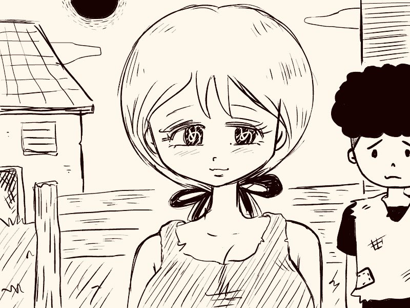 今描いてる漫画の主人公と童貞の図。
#落書き 