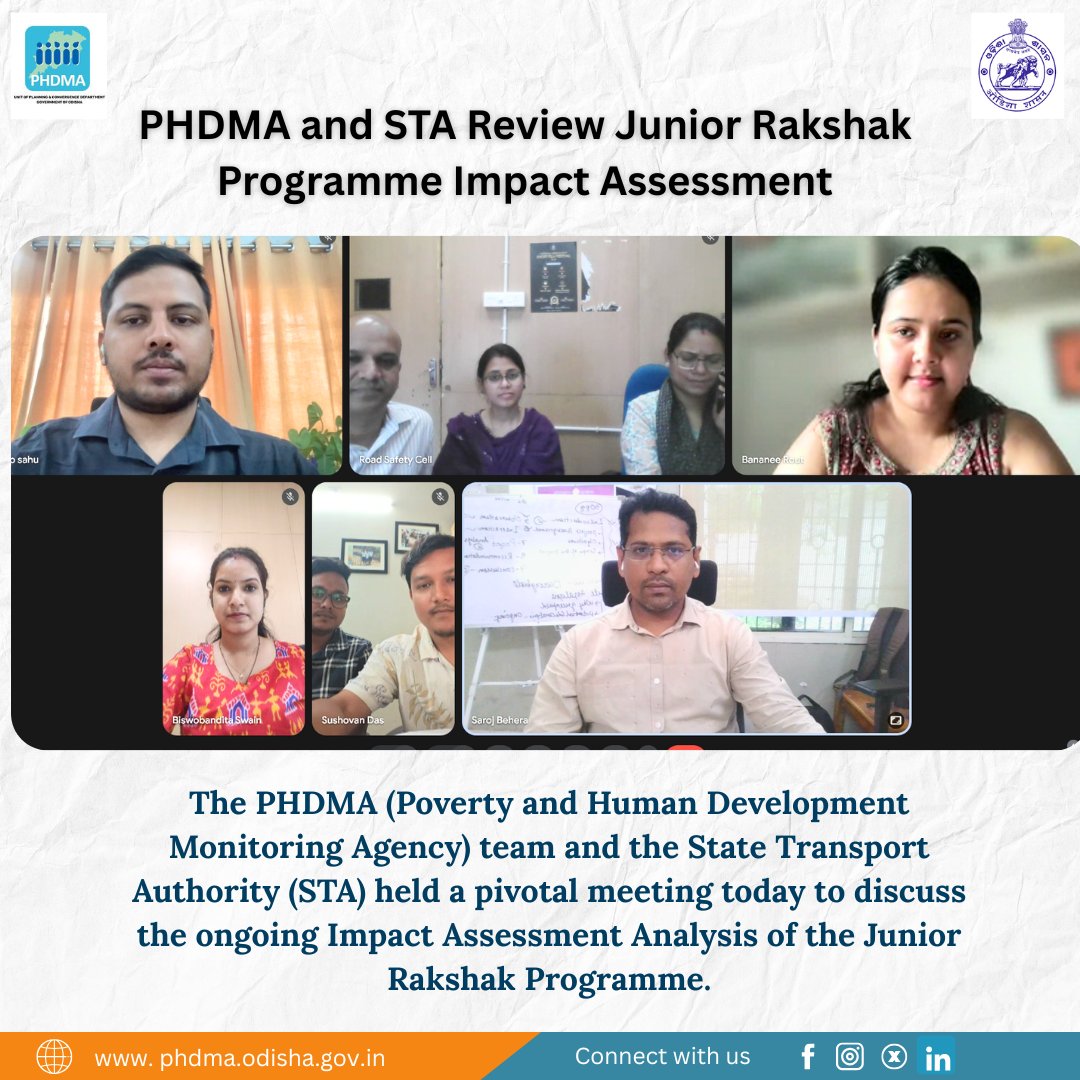 A key meeting in Bhubaneswar today! PHDMA &amp; STA reviewed the Impact Assessment of the Junior Rakshak Programme — driving youth empowerment &amp; safer roads in Odisha. 🚦👥📊
#JuniorRakshak #PHDMA #STA #OdishaDevelopment #RoadSafety #YouthEmpowerment