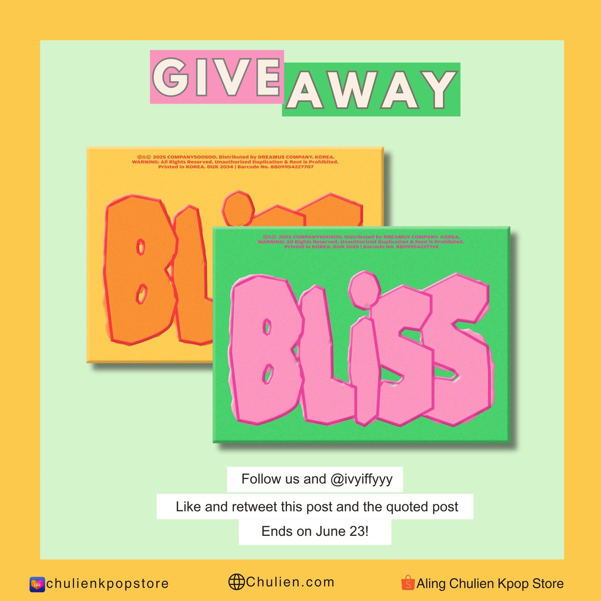Aling Chulien (@chulien07) on Twitter photo GIVEAWAY #chulienGA
๐๐๐ ๐๐๐๐๐ ๐๐๐ ๐๐ก๐ ๐๐ฌ๐ญ ๐
๐ฎ๐ฅ๐ฅ ๐๐ฅ๐๐ฎ๐ฆ ๐๐๐๐๐
Giveaway! ๐ต๐ญ
2 Winner of ๐๐๐๐๐ Regular album (random)
โข Follow us and <a href="/ivyiffyyy/">Ivyiffyy</a>
โข Like and RT this post and the quoted post
Ends on June 23! GIVEAWAY #chulienGA
๐๐๐ ๐๐๐๐๐ ๐๐๐ ๐๐ก๐ ๐๐ฌ๐ญ ๐
๐ฎ๐ฅ๐ฅ ๐๐ฅ๐๐ฎ๐ฆ ๐๐๐๐๐
Giveaway! ๐ต๐ญ
2 Winner of ๐๐๐๐๐ Regular album (random)
โข Follow us and <a href="/ivyiffyyy/">Ivyiffyy</a>
โข Like and RT this post and the quoted post
Ends on June 23!