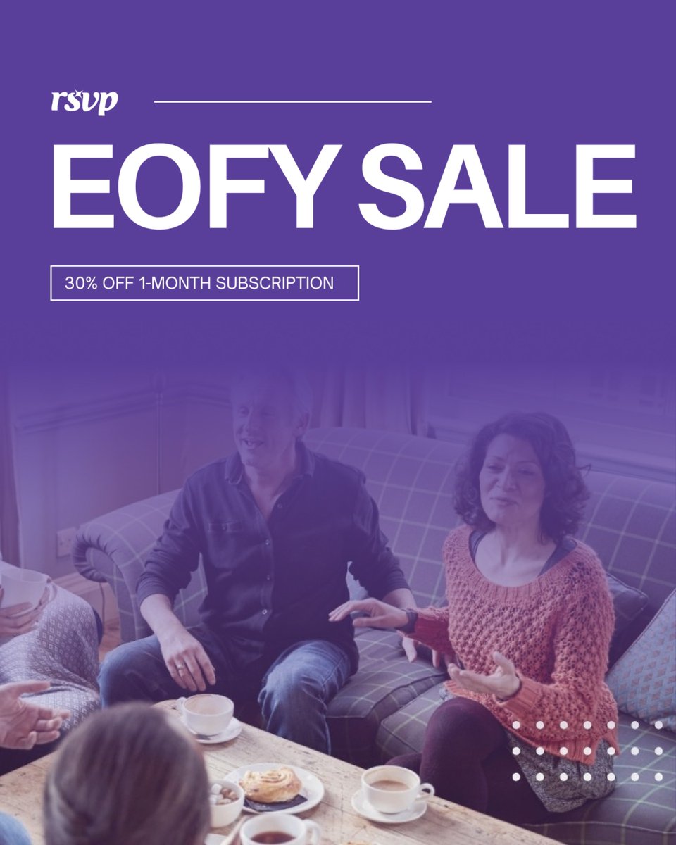 🎉 EOFY SALE — 30% OFF Premium! 🎉

✨ Free Stamps
✨ Viewed Me
✨ Unlimited Winks &amp; Favourites
✨ Real connections that go beyond the swipe

📅 Available June 21–30
🔐 Use code EOFY30 at checkout
🌐 Website only: rsvp.com.au