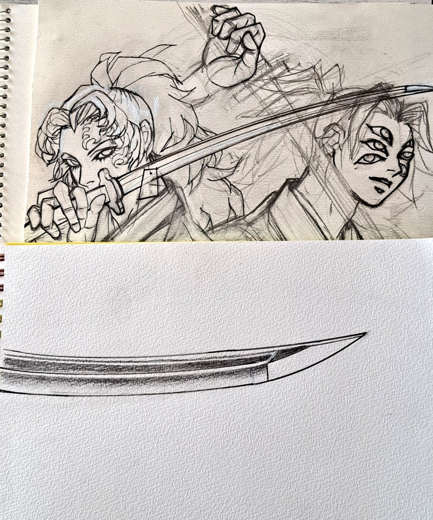 chiko6500's tweet image. こうやってさ……
資料から　作ってるからさ
さっさと　描けないんだよね
まあ
仕方ない
刀なんて
描いたこと　無かったから😃