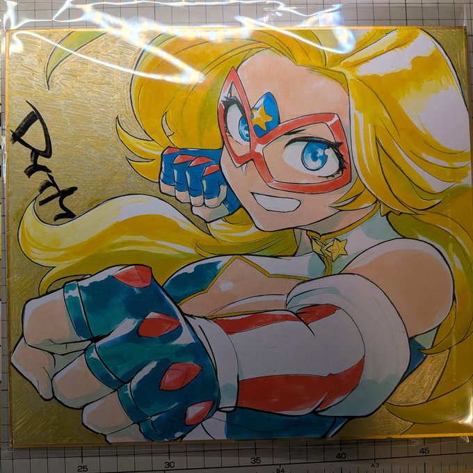 ジャパコミの事前のミッション受付は昨日まで!ご依頼ありがとうございました〜。ここからは事後コミッションになりますが、引続き受け付けていきますのでよろしくお願いいたします。とりま会場に持っていく大色紙をペタリ!仮面アメリカ 