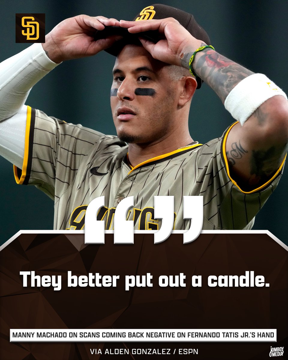 Manny Machado says the Dodgers better "pray" that scans on Fernando Tatis Jr.'s hand come back negative