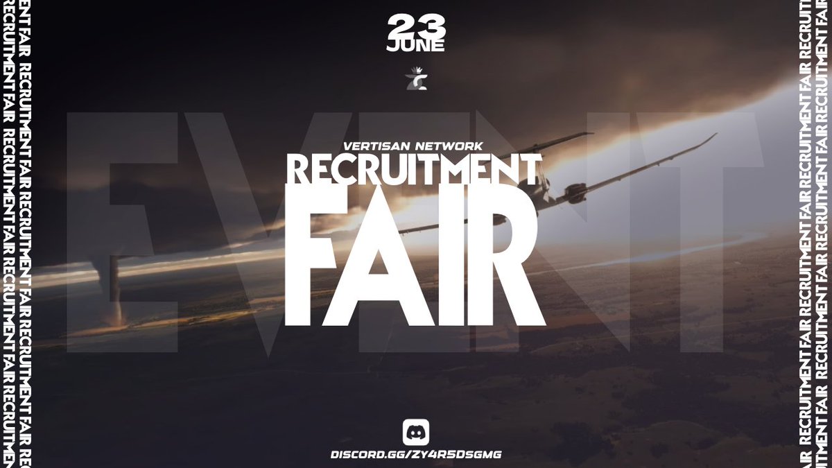 VertisanNetwork's tweet photo. 🔥!!RECRUITMENT FAIR!! 🔥
We are looking for everyone to come along and join us and our hosts! It will be live streamed, with plenty of opportunities for being a part of the community to arise.

#recruitment #fair #jobs #VertisanNetwork #flightsim #stream #msfs2020 #atc #network https://t.co/OXCUBlZDXP