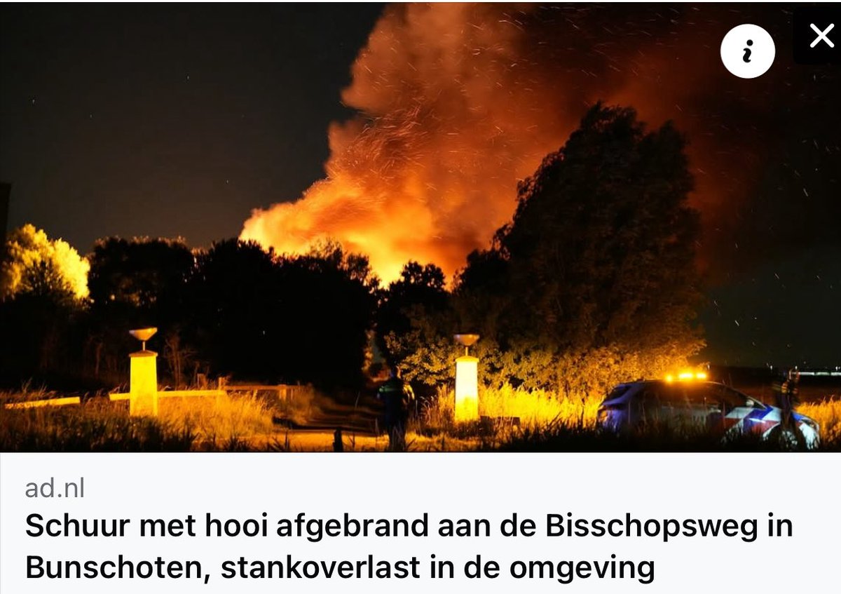 Uitslaande brand verwoest schuur in Bunschoten-Spakenburg