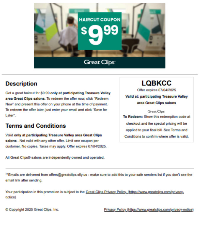 Great Clips Coupons May 2026 ($8.99 &12.99 Off) tweet media