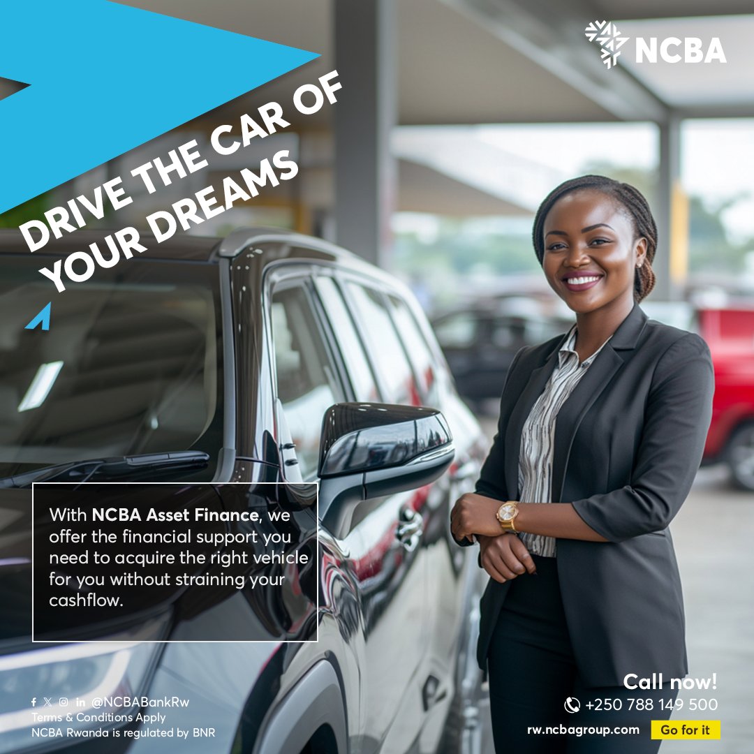KWAMAMAZA - NCBA Asset Finance iragufasha kugera ku nzozi zawe zo gutunga imodoka wifuje kuva kera. Hamagara nonaha +250 788 149 500 bagufashe.
