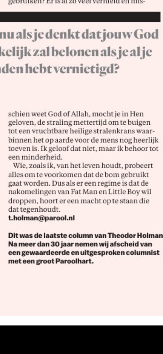 Frits Jelle Barend (@fbarend) on Twitter photo Ik ben in shock. Hoe kan <a href="/parool/">Het Parool</a> afscheid nemen van de altijd schurende, meest literaire,beste columnist van Nederland.Vrij naar HenkvRandwijk: Een krant die voor ingezonden brieven zwicht, zal meer dan onafhankelijke journalistiek verliezen, dan dooft het licht. Ik ben in shock. Hoe kan <a href="/parool/">Het Parool</a> afscheid nemen van de altijd schurende, meest literaire,beste columnist van Nederland.Vrij naar HenkvRandwijk: Een krant die voor ingezonden brieven zwicht, zal meer dan onafhankelijke journalistiek verliezen, dan dooft het licht.