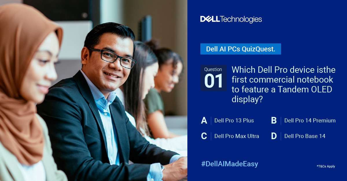 #ContestAlert
One of our #DellPro devices just raised the bar in display tech! Guess and drop your answer in today’s #QuizQuest to win exciting prizes.
Follow <a href="/Dell_IN/">Dell Technologies India</a>, tag us, and use #DellAIMadeEasy #DellAIPCs
*T&amp;Cs Apply
#ContestIndia #Contest #Hyderabad #DellProMax