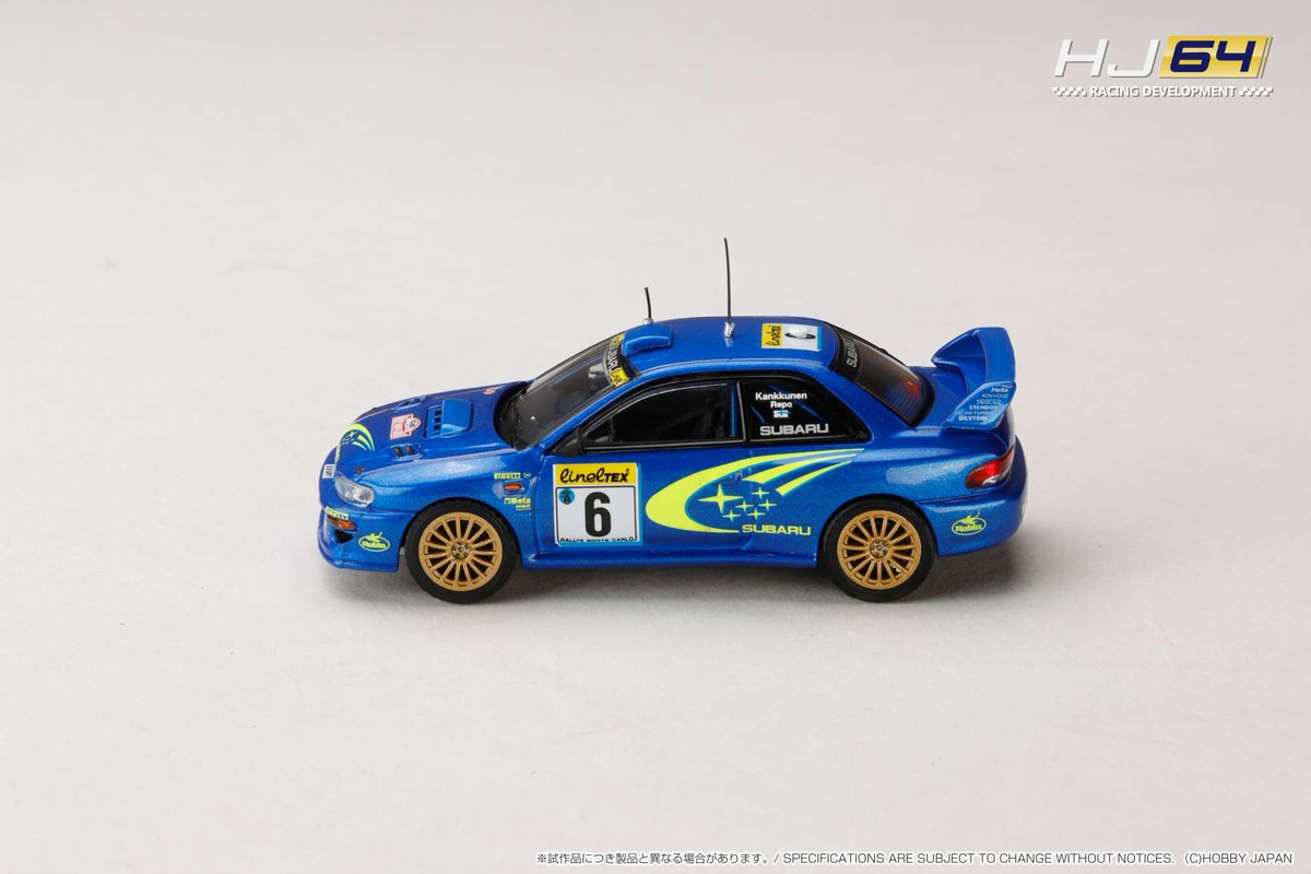 HJ_Minicar's tweet photo. 1/64 SUBARU IMPREZA WRC 1999 (MONTE CARLO)
■2-versions
■発売予定:2025年9月以降
■お取扱店・海外代理店情報
https://t.co/Dv9aft35cB
#ホビージャパン #HobbyJAPAN #HJ64 #ミニカー #STi #スバル #インプレッサ #WRC #バーンズ #カンクネン #モンテカルロ #RALLY #ラリー https://t.co/ClAZjwVtJ9