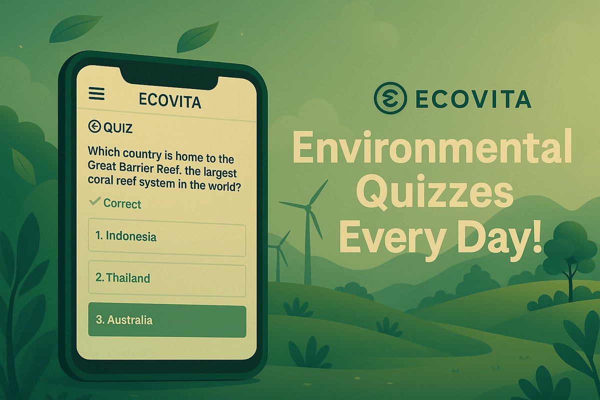 Build your eco-knowledge with daily quizzes on the ECOVITA app! 🌿
If you hold an ECOVITA NFT, you’ll earn Eco Points too! ♻️

📲 Download the app now: 
Android : play.google.com/store/apps/det…  
iOS : apps.apple.com/app/ecovitapro…

#ECOVITA #EcoQuiz #EcoPoints #SustainableLiving #X2E