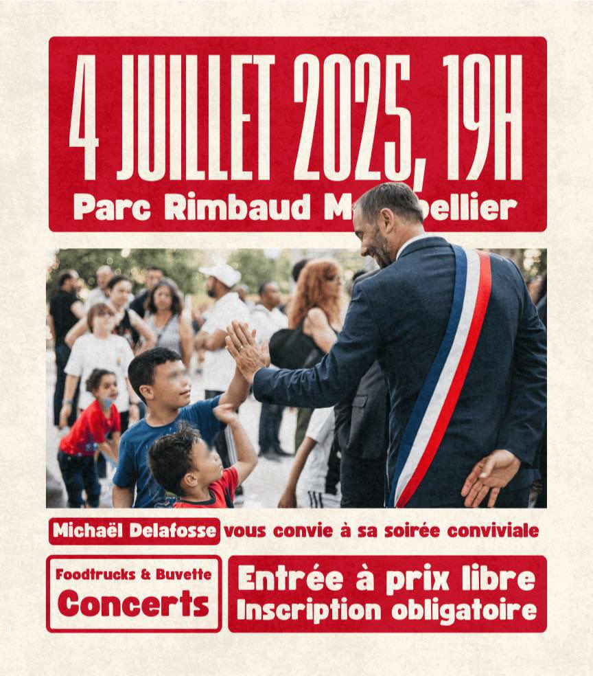 Clare Hart💙💛 (@clarelouhart) on Twitter photo #Montpellier Retrouvons-nous en toute convivialité!
Échangeons,partageons,parlons de notre belle ville,de nos projets!
On vous attend nombreuses et nombreux autour de <a href="/MDelafosse/">Michaël Delafosse</a> et son équipe municipale!
Quand📆: le 4 juillet à 19h!
Inscrivez-vous ici 👇
my.weezevent.com/retrouvons-nous #Montpellier Retrouvons-nous en toute convivialité!
Échangeons,partageons,parlons de notre belle ville,de nos projets!
On vous attend nombreuses et nombreux autour de <a href="/MDelafosse/">Michaël Delafosse</a> et son équipe municipale!
Quand📆: le 4 juillet à 19h!
Inscrivez-vous ici 👇
my.weezevent.com/retrouvons-nous