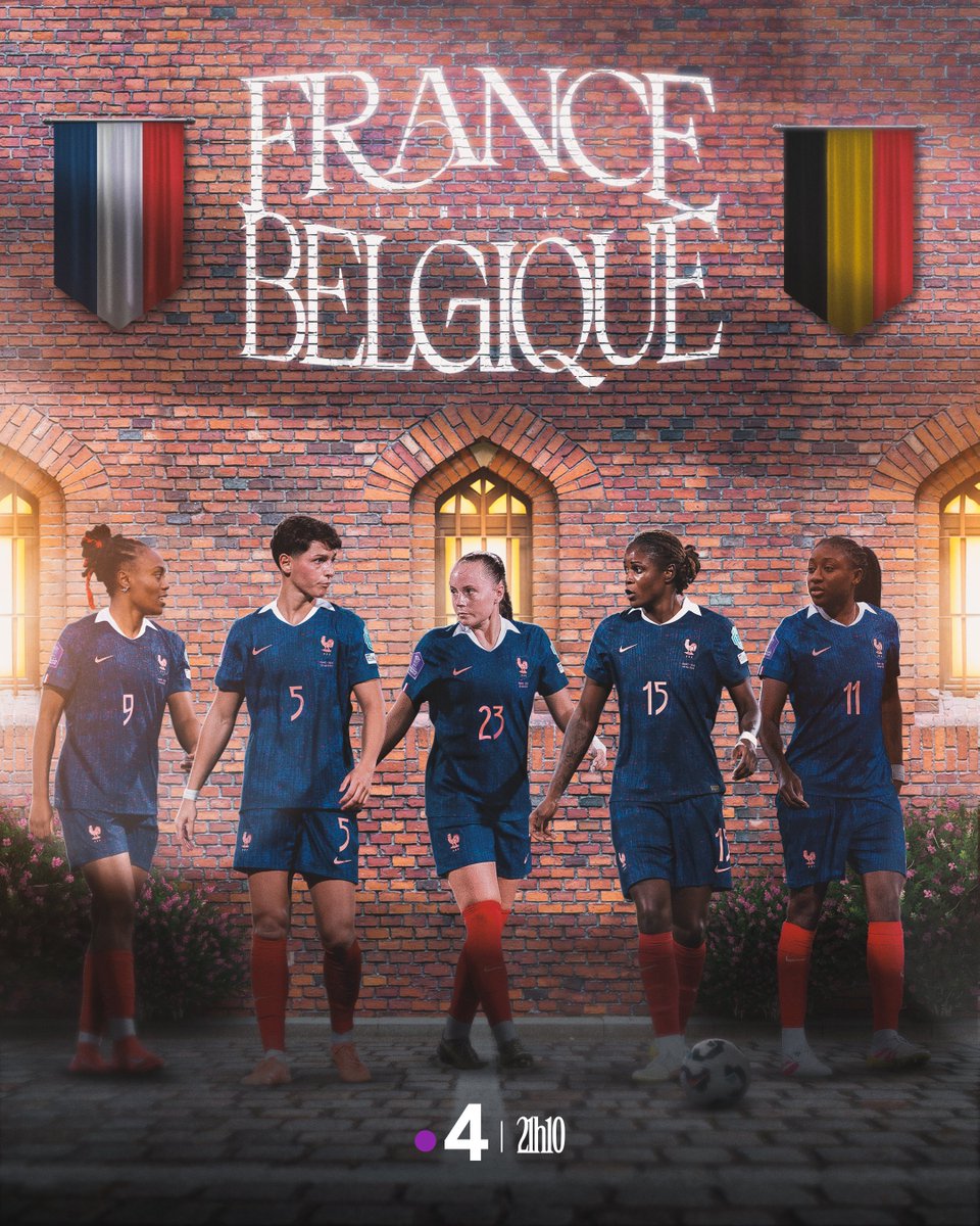 𝗖𝗮𝗽 𝘀𝘂𝗿 𝗹𝗲 𝗻𝗼𝗿𝗱 🧱 
Nos Bleues sont à Valenciennes pour y défier le voisin Belge 🇧🇪 
1er match de préparation à l'Euro 🔥 

Ce soir à 21h10 sur France 4 📺 

#FRABEL l #FiersdetreBleues