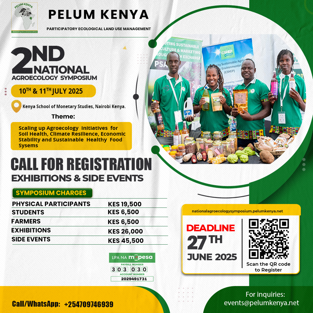 We’re inviting participants, exhibitors, and side event for the 2nd National Agroecology Symposium

Registration and charges: …alagroecologysymposium.pelumkenya.net

Application form for side events and exhibition 
pelumkenya.net/wp-content/upl…

Register by 27th June 2025