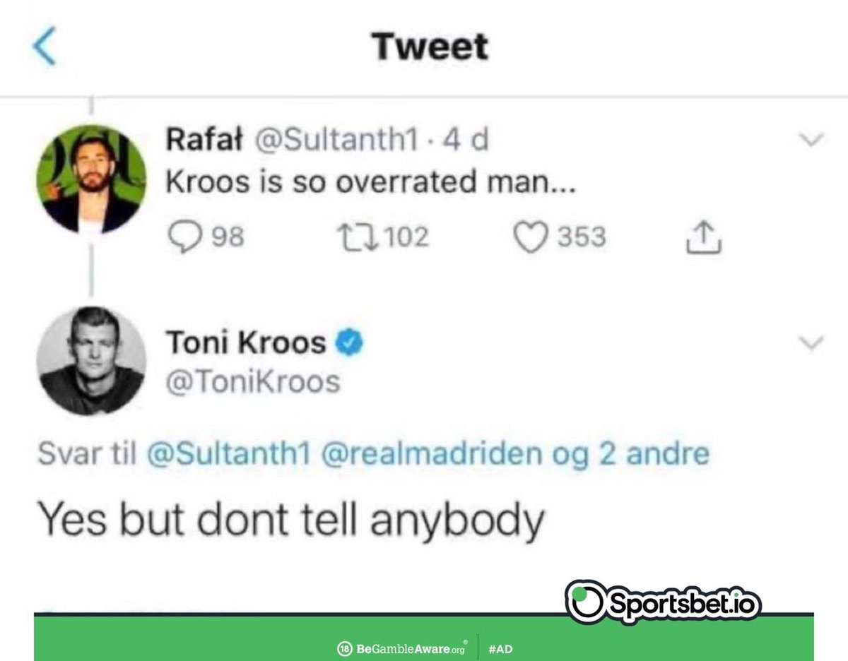 Footballers savage replies to fans, A thread. 😂

1. Toni Kroos